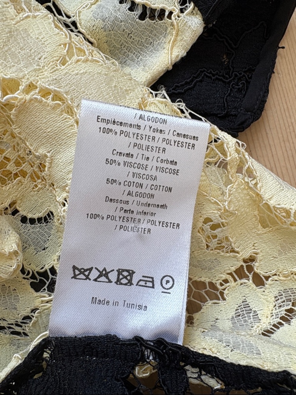 Sandro Black & Cream Floral Lace Sleeveless Button Down Top - Large - Picture 7 of 8